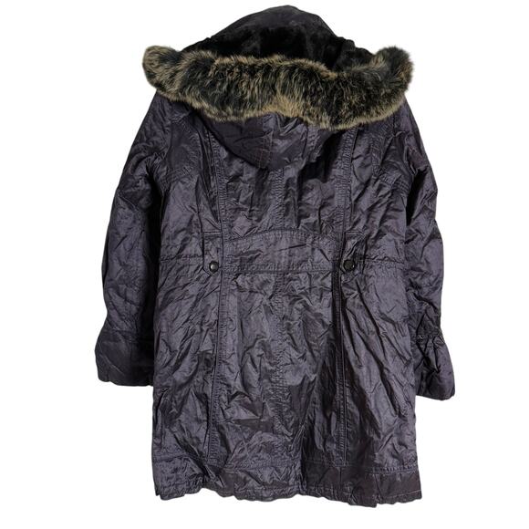 Laundry by Design Eggplant Purple Faux Fur Trim Hood Parka Coat Size Large - Picture 10 of 13